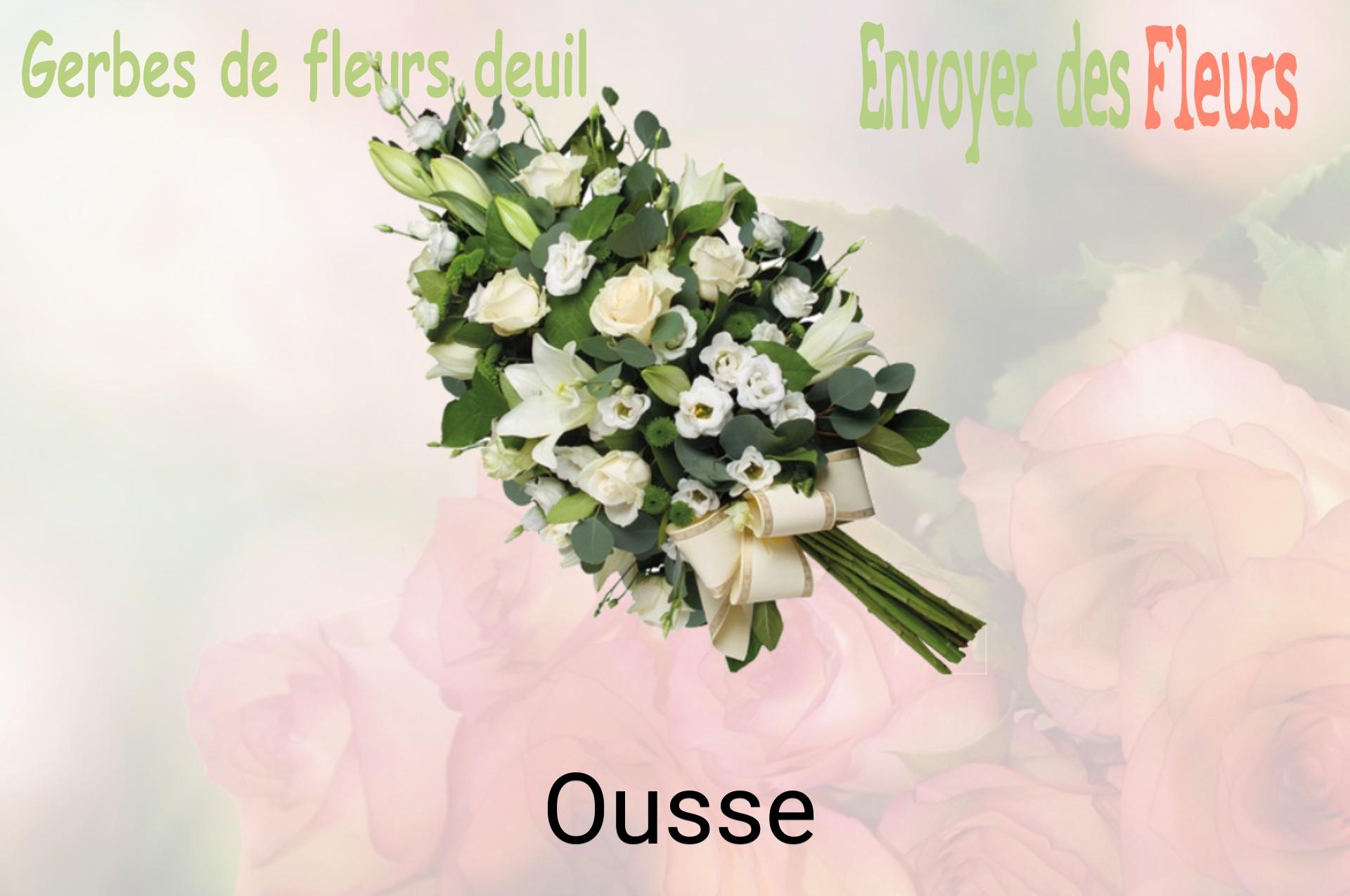 Gerbe de fleurs de deuil livrée à Ousse
